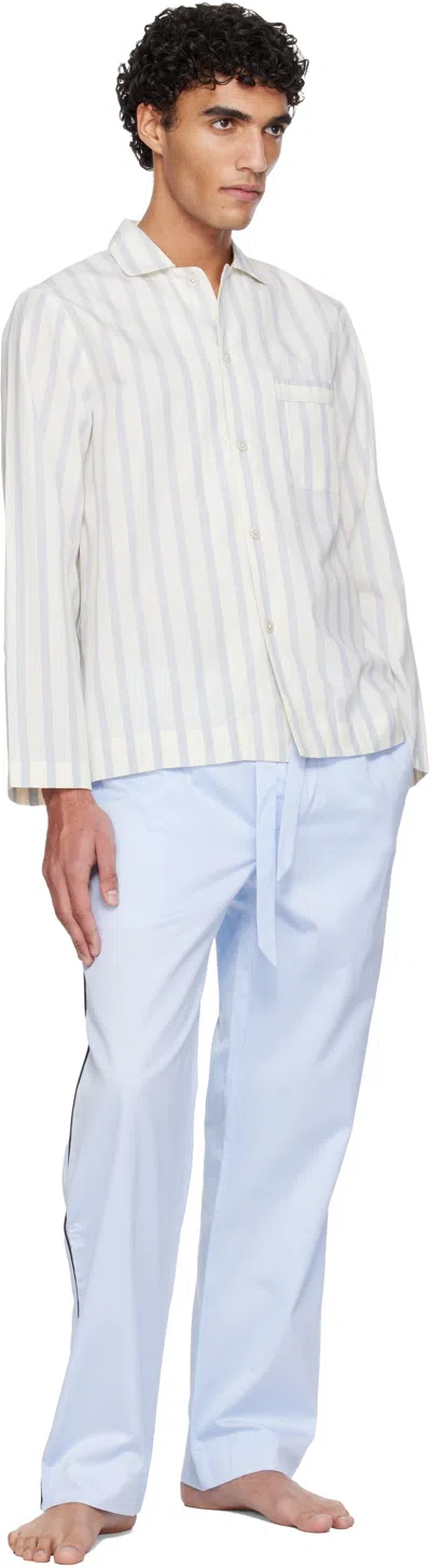 Tekla Blue Sateen Pyjama Pants In Blue