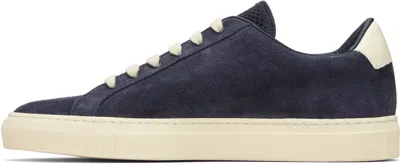 Common Projects Navy Oiled Suede Retro Vintage Sneakers In Blue