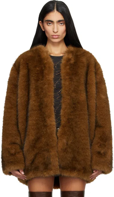 Isabel Marant Brown Aglae Faux-fur Jacket In Brown