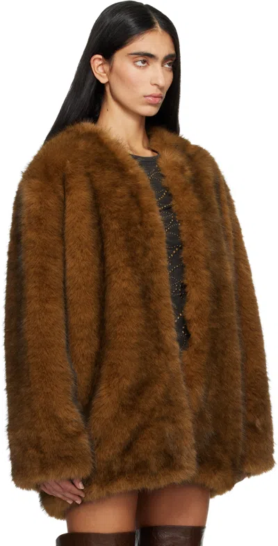 Isabel Marant Brown Aglae Faux-fur Jacket In Brown