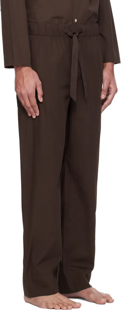 Tekla Brown Drawstring Pyjama Pants In Brown