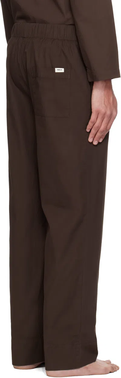 Tekla Brown Drawstring Pyjama Pants In Brown