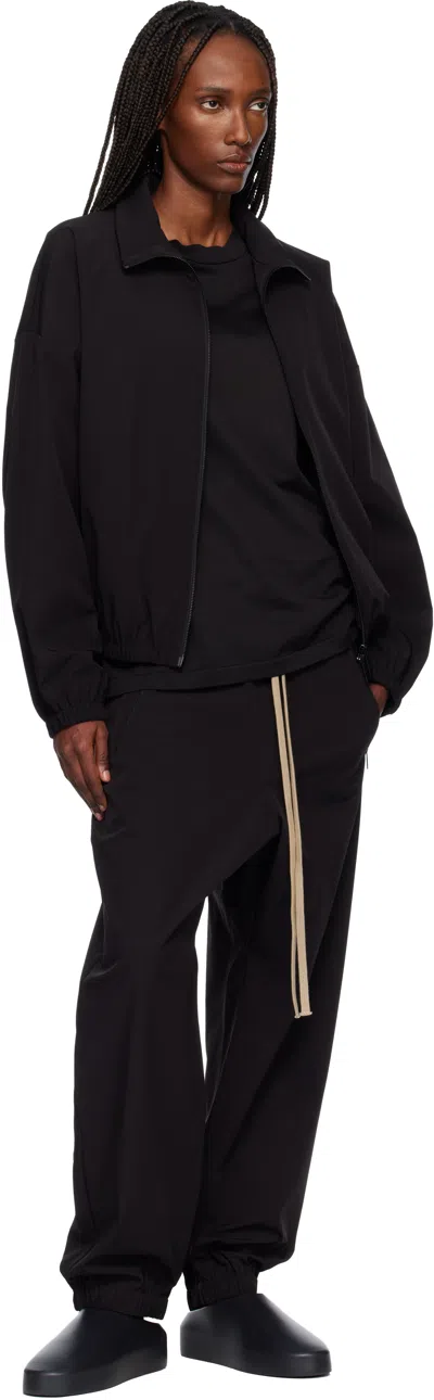 Fear Of God Black Nylon Track Pants In Black