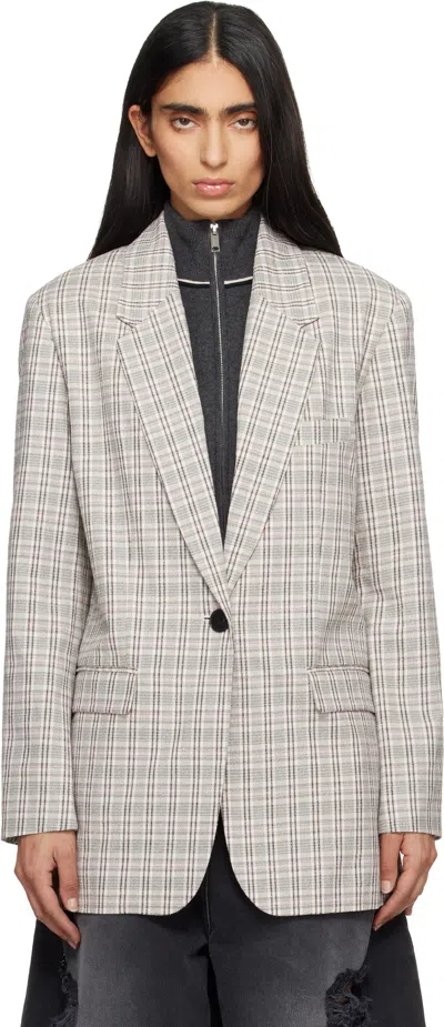 Isabel Marant Étoile Checked Buttoned Jacket In Gray