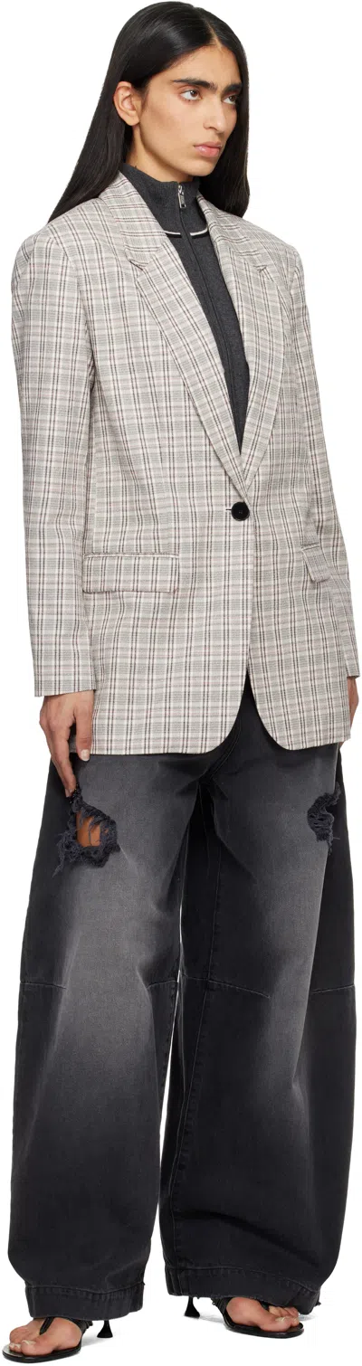 Isabel Marant Étoile Checked Buttoned Jacket In Gray