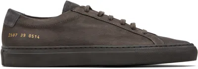 Common Projects Gray Nubuck Achilles Sneakers In Brown