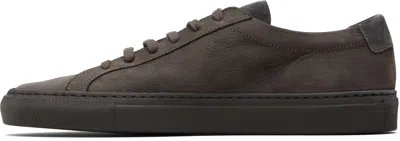 Common Projects Gray Nubuck Achilles Sneakers In Brown
