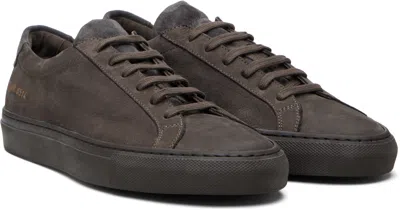 Common Projects Gray Nubuck Achilles Sneakers In Brown