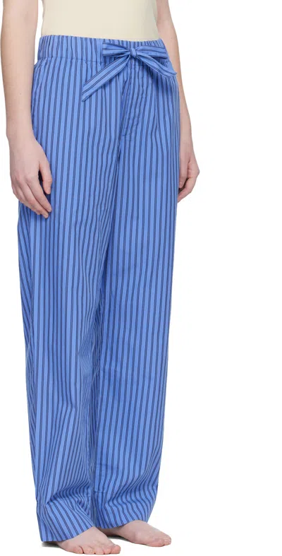 Tekla Blue Poplin Pyjama Pants In Blue