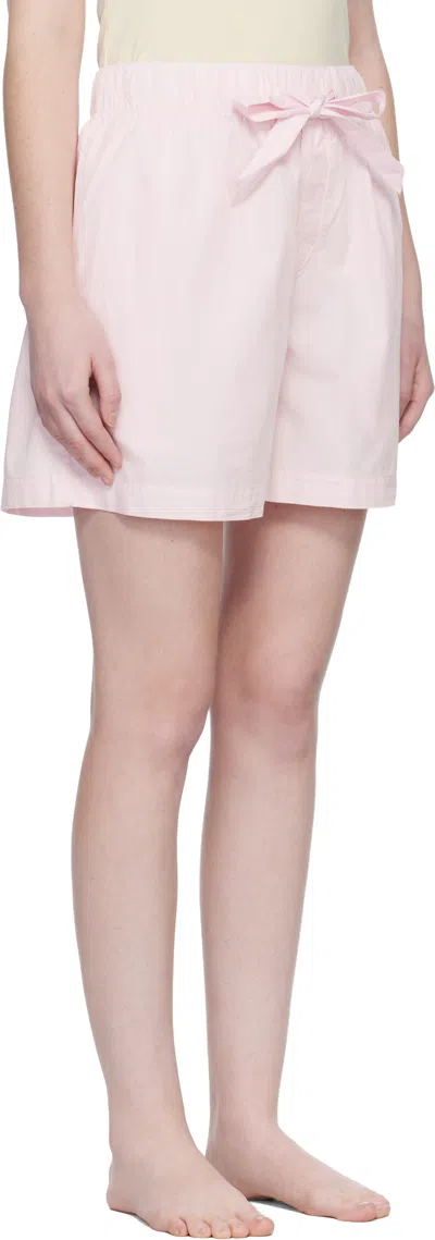 Tekla Pink Poplin Pyjama Shorts In Pink