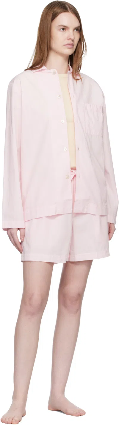 Tekla Pink Poplin Pyjama Shorts In Pink