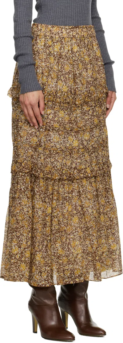 Isabel Marant Étoile Brown & Khaki Volomia Maxi Skirt In Multi