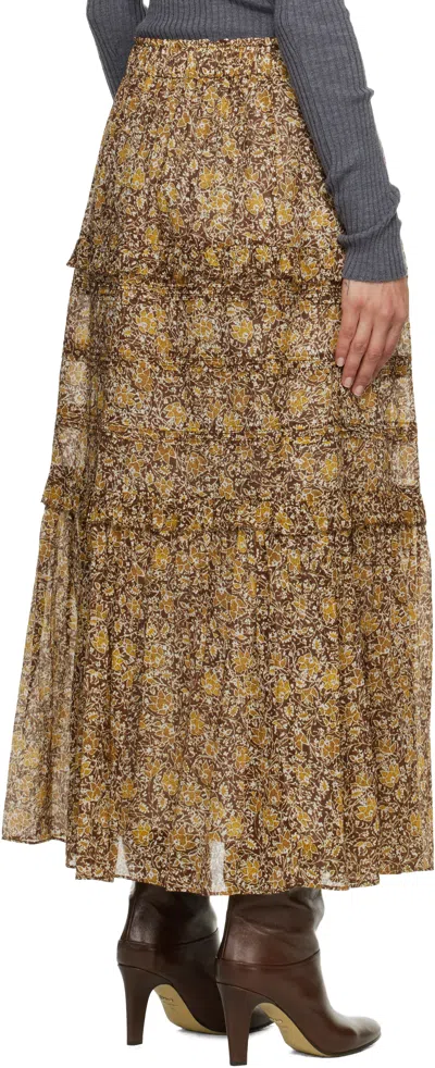 Isabel Marant Étoile Brown & Khaki Volomia Maxi Skirt In Multi