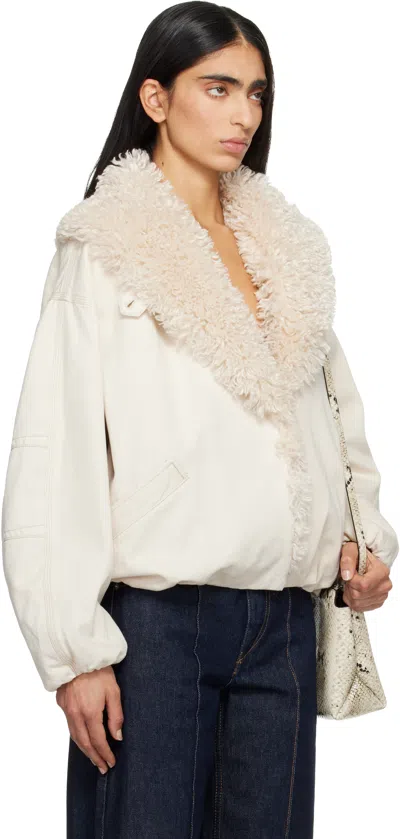 Isabel Marant Off White Charone Denim Jacket In Neutral