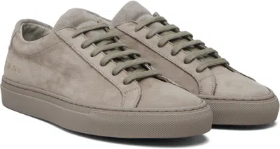 Common Projects Gray Nubuck Achilles Sneakers In Gray