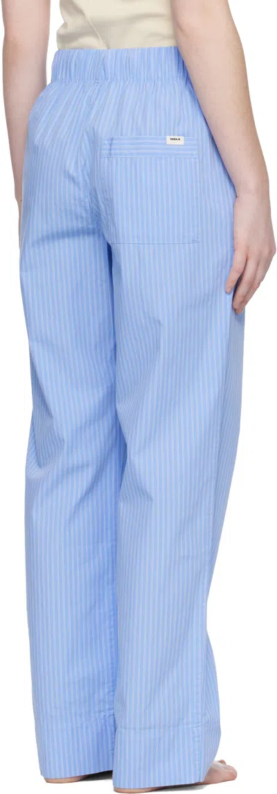 Tekla Blue Poplin Pyjama Pants In Blue
