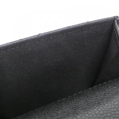 Pre-owned Chanel Black Brown Grained Calfskin Wallet (tri-fold) () In Multi