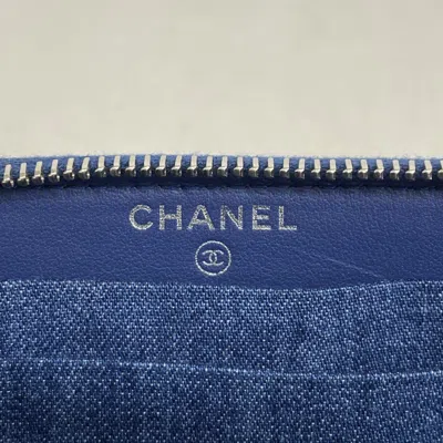Pre-owned Chanel Blue Denim Coin Purse/coin Case ()