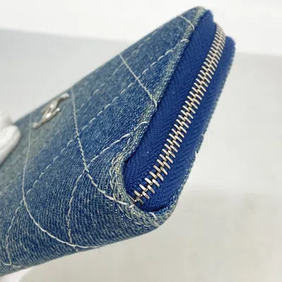 Pre-owned Chanel Blue Denim Coin Purse/coin Case ()