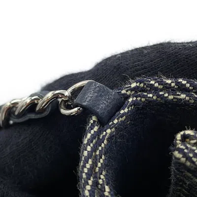 Pre-owned Chanel Chocolate Bar Navy Denim Shoulder Bag () In Blue