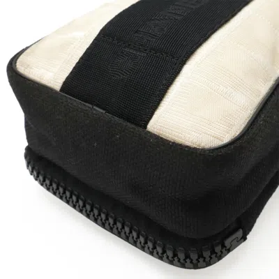 Pre-owned Chanel New Travel Line Black Ivory Nylon Shoulder Bag () In Multi