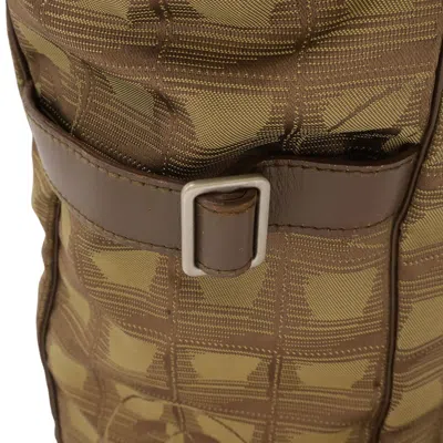 Pre-owned Chanel New Travel Line Khaki Jacquard Leather Shoulder Bag Tote Bag () In Brown