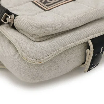 Pre-owned Chanel Sport Gray Cotton Pouch Sling Bag ()