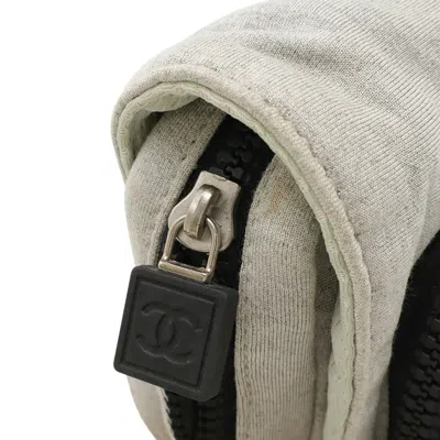 Pre-owned Chanel Sport Gray Cotton Pouch Sling Bag ()