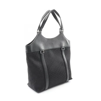 Pre-owned Dior Christian  Black Canvas Leather Tote Bag ()