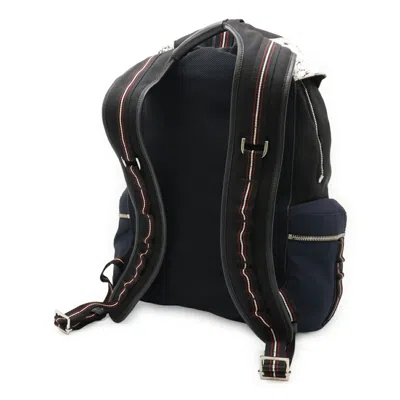 Pre-owned Dior Christian  Black Navy White Nylon Leather Backpack ()