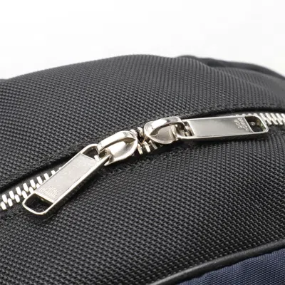 Pre-owned Dior Christian  Black Navy White Nylon Leather Backpack ()