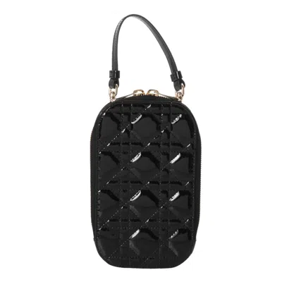 Pre-owned Dior Christian  Black Patent Leather Phone Wallet ()