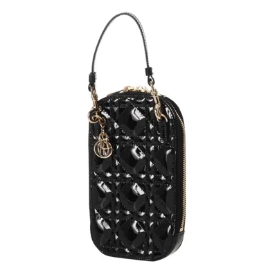 Pre-owned Dior Christian  Black Patent Leather Phone Wallet ()
