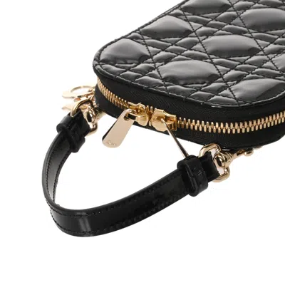 Pre-owned Dior Christian  Black Patent Leather Phone Wallet ()