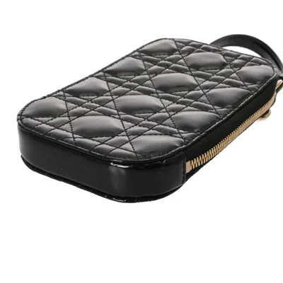 Pre-owned Dior Christian  Black Patent Leather Phone Wallet ()