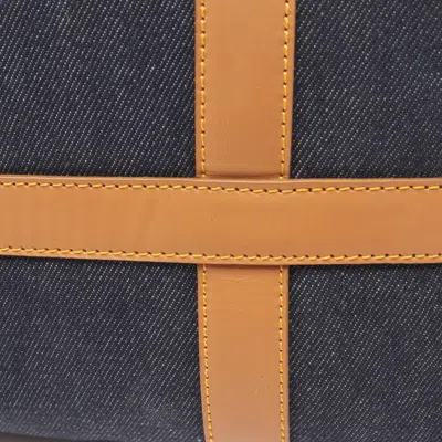 Pre-owned Dior Christian  Brown Navy Denim Leather Tote Bag ()