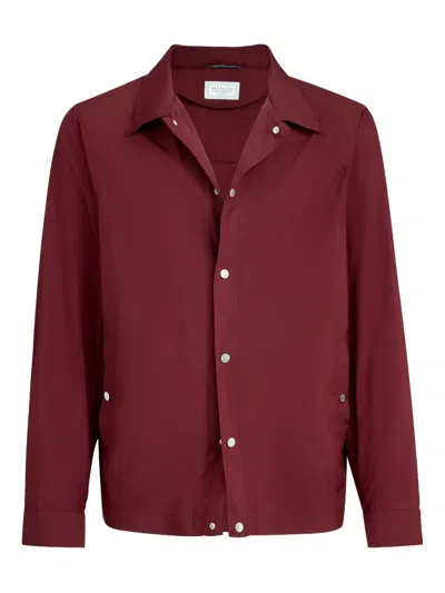 Brunello Cucinelli Buttoned Jacket In Red