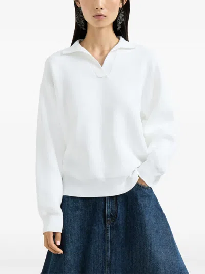 Brunello Cucinelli Double Knit Polo Shirt In White