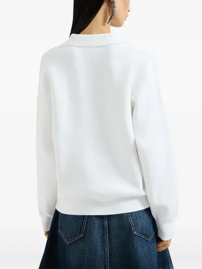 Brunello Cucinelli Double Knit Polo Shirt In White