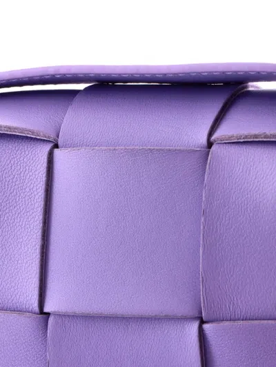 Pre-owned Bottega Veneta Cassette Maxi Intrecciato Leather Candy Crossbody Bag In Purple