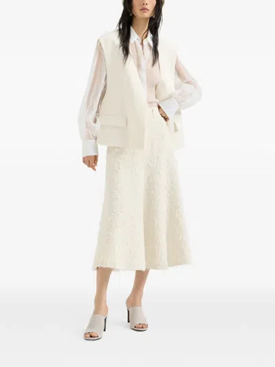 Brunello Cucinelli Monili-detail Silk Shirt In White