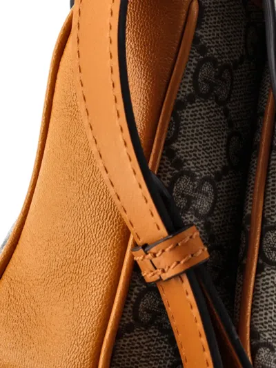 Pre-owned Gucci Padlock Front Pocket Flap Gg Coated Canvas And Leather Mini Shoulder Bag In Neutral