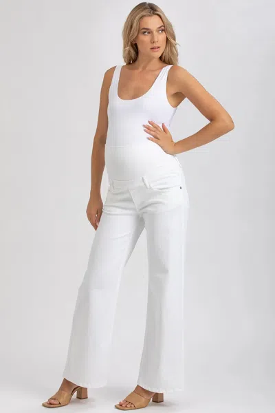 Pietro Brunelli Maternity Wide Leg Maternity Jeans In White