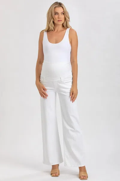 Pietro Brunelli Maternity Wide Leg Maternity Jeans In White