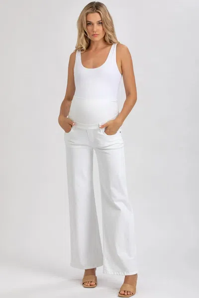 Pietro Brunelli Maternity Wide Leg Maternity Jeans In White