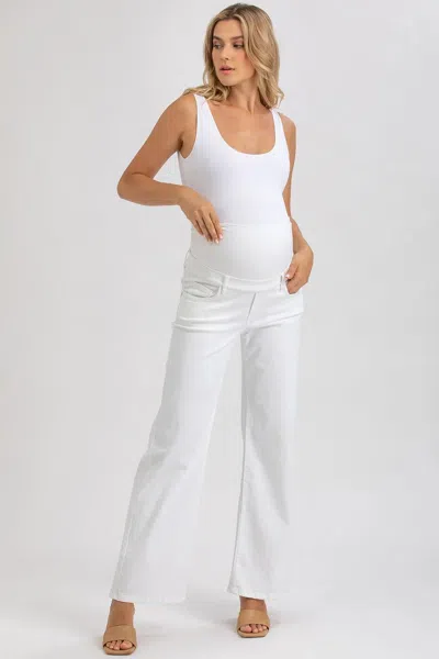 Pietro Brunelli Maternity Wide Leg Maternity Jeans In White