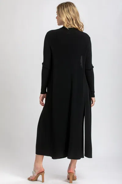 Pietro Brunelli Maternity Maternity Viscose Knit Side Slits Maxi Tulip Cardigan In Black