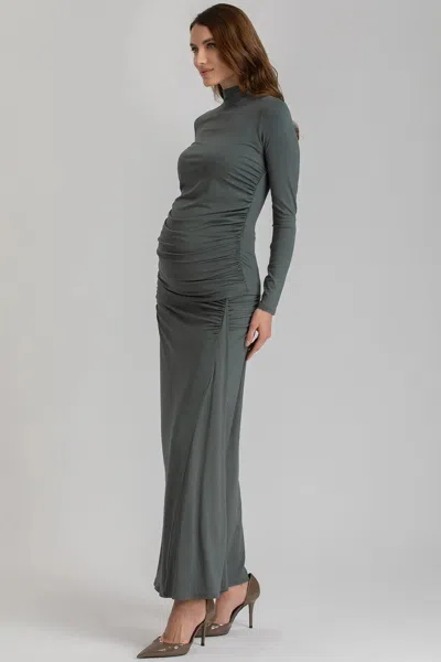 Pietro Brunelli Maternity Olimpia | Green Maternity Top In Soft Bamboo Jersey In Gray