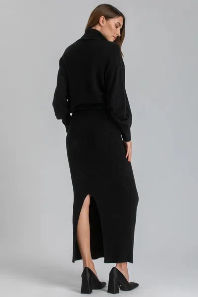 Pietro Brunelli Maternity Nina | Black Maternity Skirt With Central Back Slit