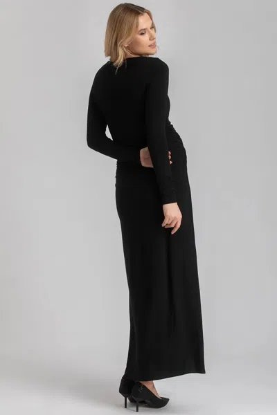 Pietro Brunelli Maternity Arianna | Black Maternity Dress In Soft Bamboo Jersey
